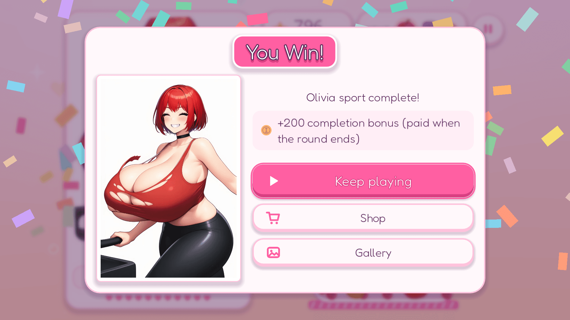 Grow Me! You Win! screen with confetti after reaching the watermelon (thumbnail)