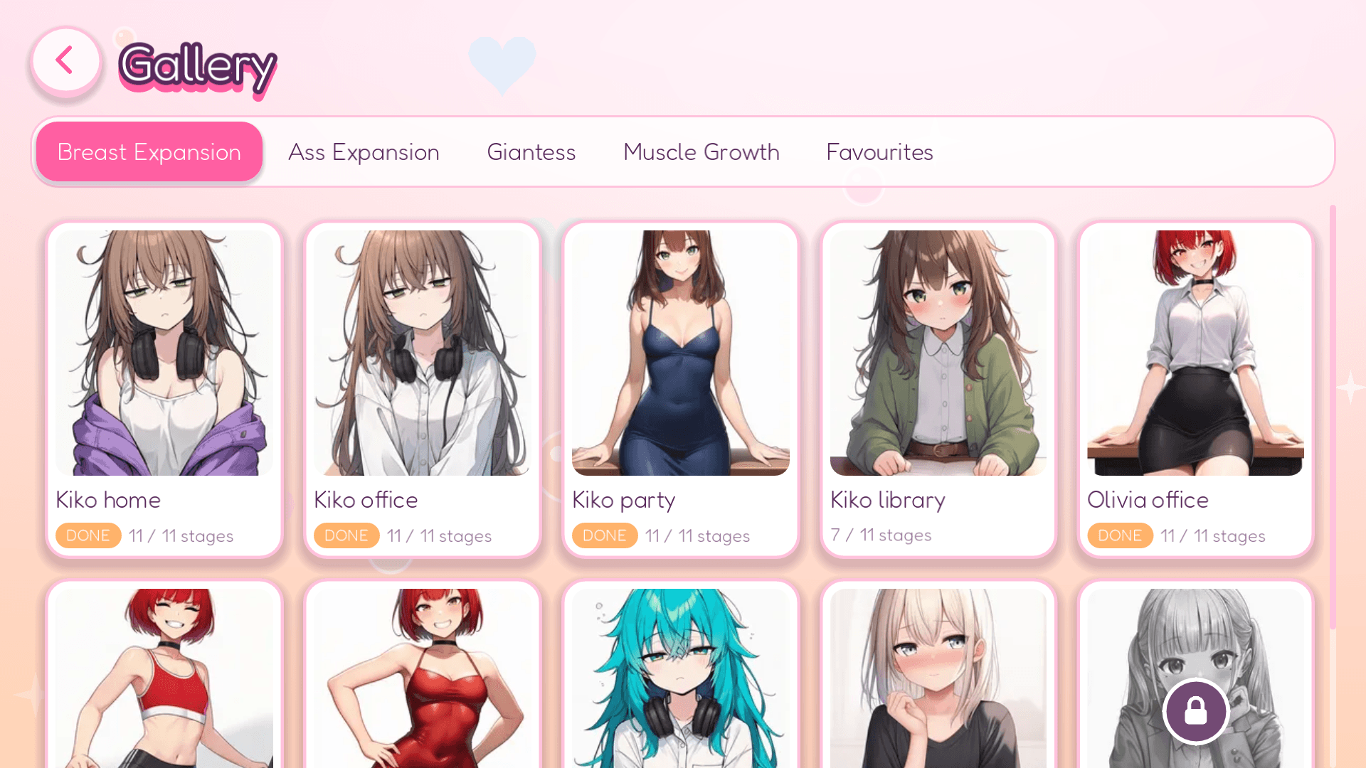 Grow Me! gallery of unlocked growth images (thumbnail)